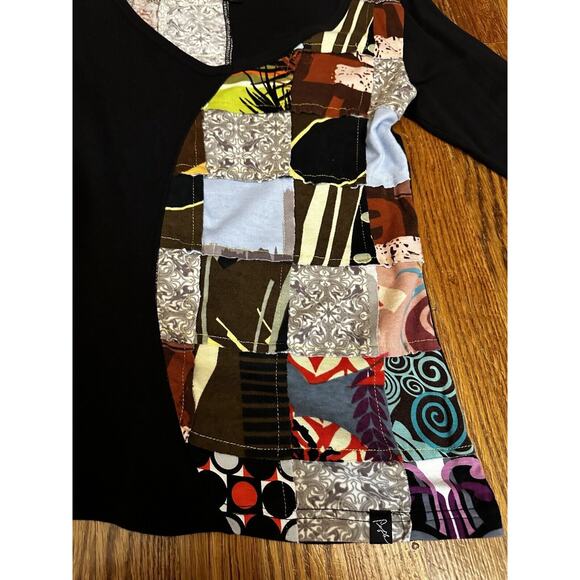 Profile Women’s Shirt Patchwork Design Long Sleeve Size Medium - Picture 10 of 10
